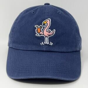 Life Is Good Pink Flamingo Cocktail Dad Hat Baseball Cap 6 Panel Strapback Blue